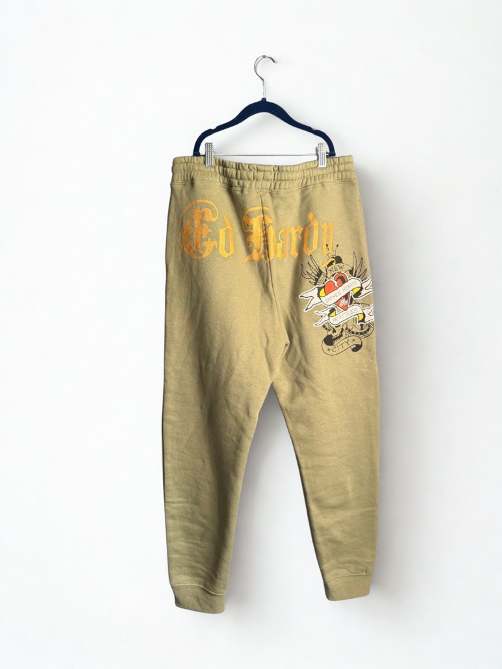 Ed Hardy Olive Green Logo Sweatpants